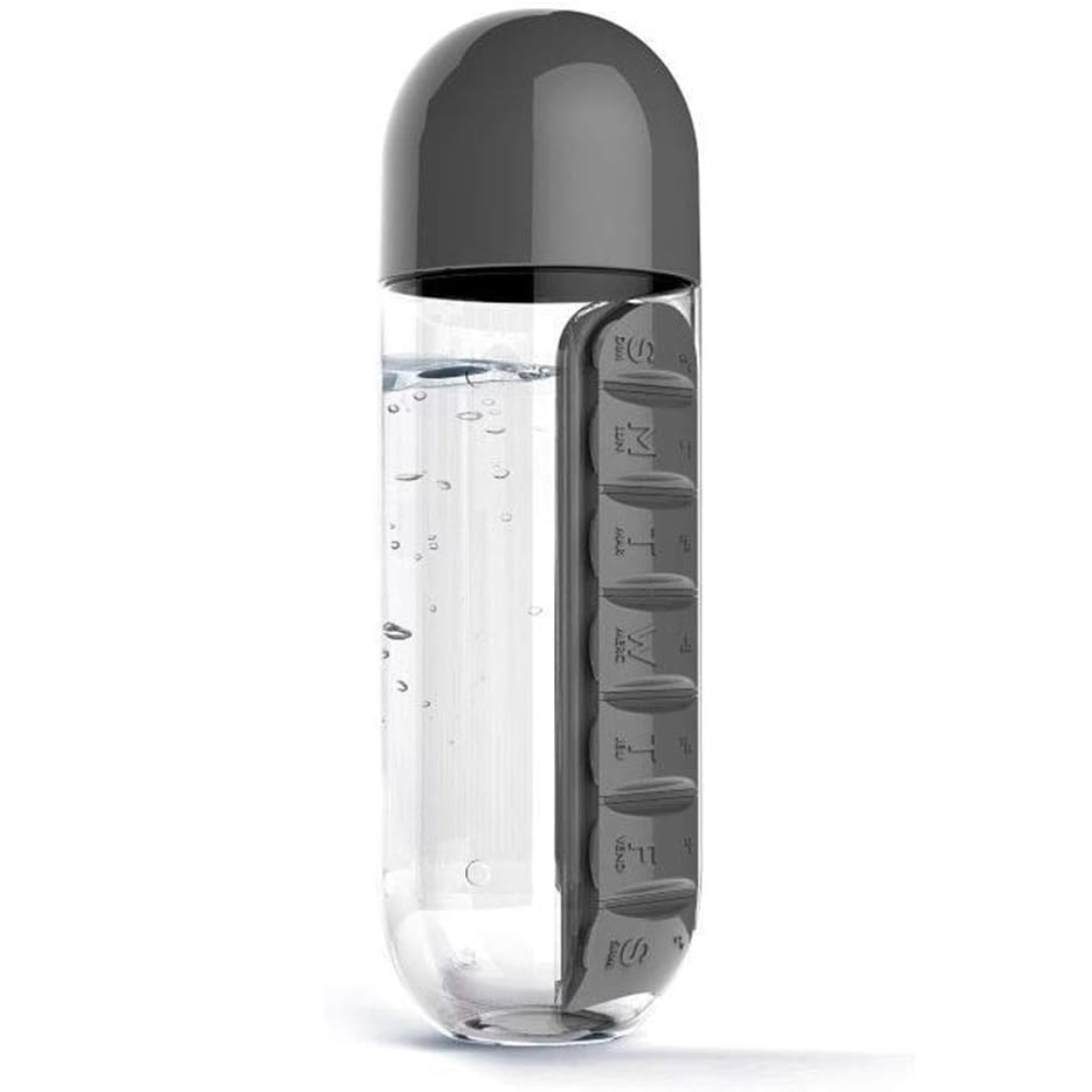 Botella con Pastillero Semanal Extraíble