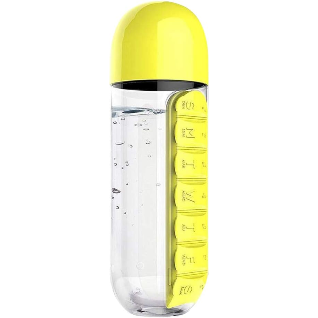 Botella con Pastillero Semanal Extraíble